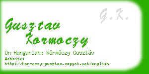 gusztav kormoczy business card