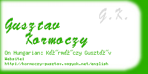 gusztav kormoczy business card